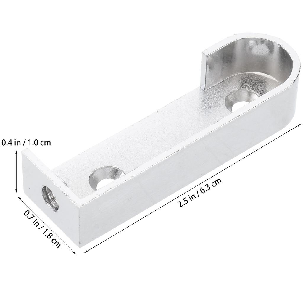2Pcs Premium Cast Metal Closet Rod End Supports for Oval Hanging Rods Wardrobe Tube Support Bracket Clothes Rod Holder Silver
