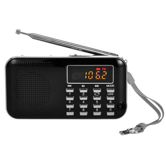 Y-896 Digital Radio Rechargeable Flashlight Function 3W Mini Portable FM Radio with TF Card Slot for the Aged