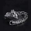 Vintage Personality Dragon Head Stainless Steel Chain Bracelet for Men Women Punk Style Dragon Bone Bangle Hip Hop Rock Jewelry