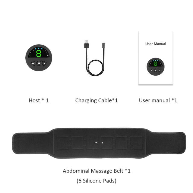 

EMS стимулятор мышц, USB электрический тонер для пресса, пояс для живота, вибрация, талии, живота, потеря веса, фитнес-массажер