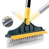 V Shaped Crevice Floor Scrub Brush With Stiff Bristles And Water Squeegee For Bathroom Kitchen Deep Cleaning