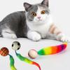 Cat Interactive Toys Tickle Cat Colorful Bouncing Ball Pet Supplies Puzzle Teasing Indoor Cat Worm Caterpillar Elastic Toy