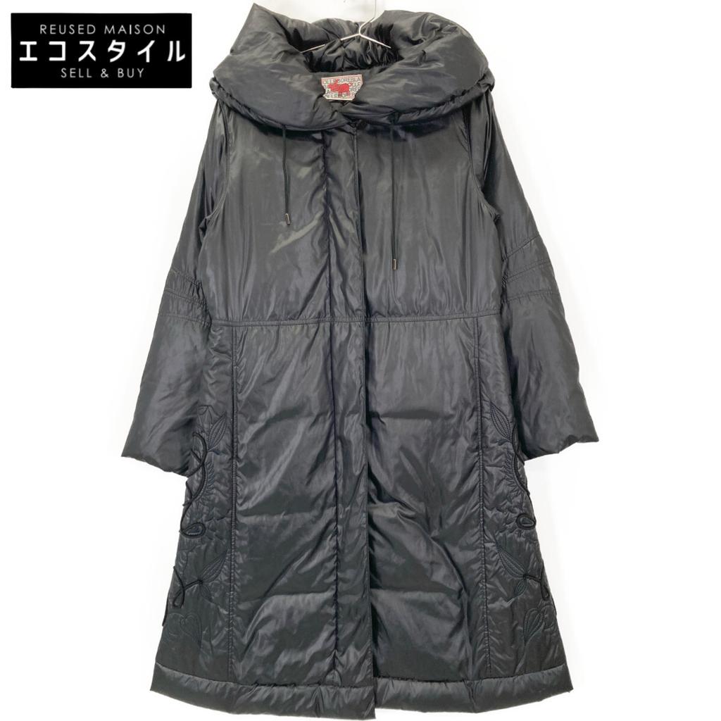OLLEBOREBLA Black Pig Embroidered Hooded Down Coat Coat Not Written blackUsed