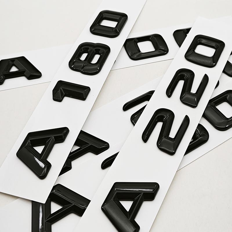 3D ABS Black Car Letters Logo A180 A220 A260 Badge Rear Trunk Emblem Decals For Mercedes Benz A Series A180 A200 A250 A260 W177