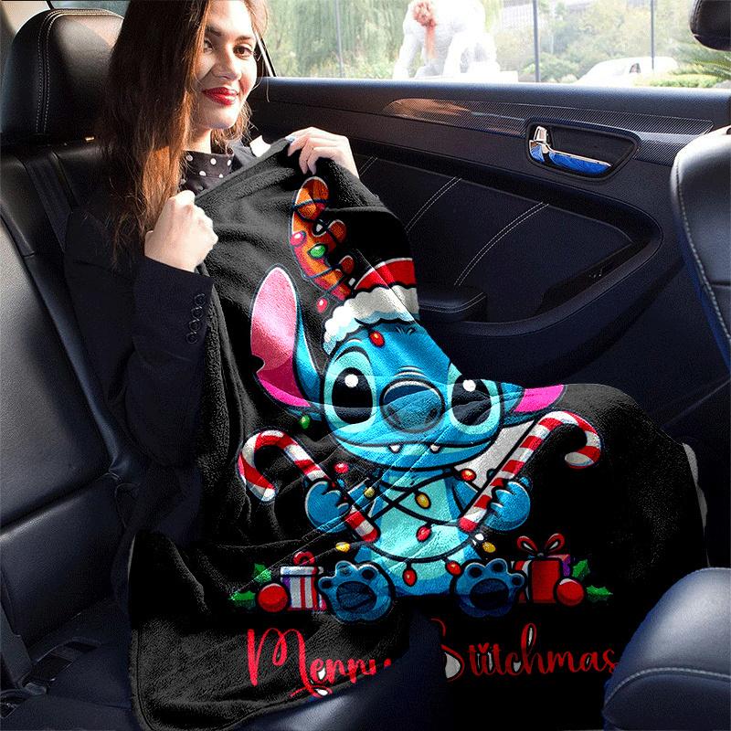 1pc Stitch Printing Blanket - Soft, All-Season Throw for Living Room, Beroom,Personalize Gift with Aorable Cartoon Esign
