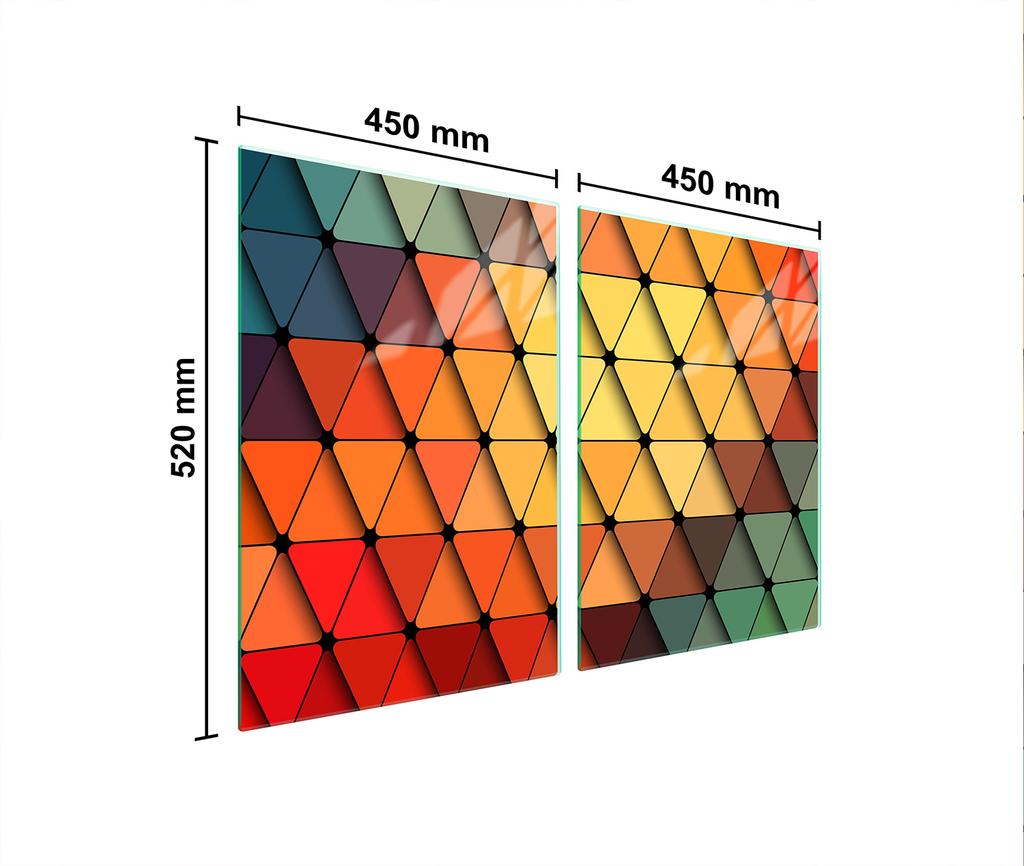 Glass protective plate for the stove 2x45x52 Color