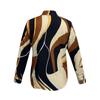Women's Abstract Oil Painting Print Blouse Long Sleeve Button-Front Shirt