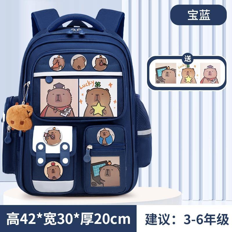 School Bag for Primary School Students, Grade 12 and 6 Girls, Cartoon Spine Protection and Burden Reduction, Backpack for Children Aged 12