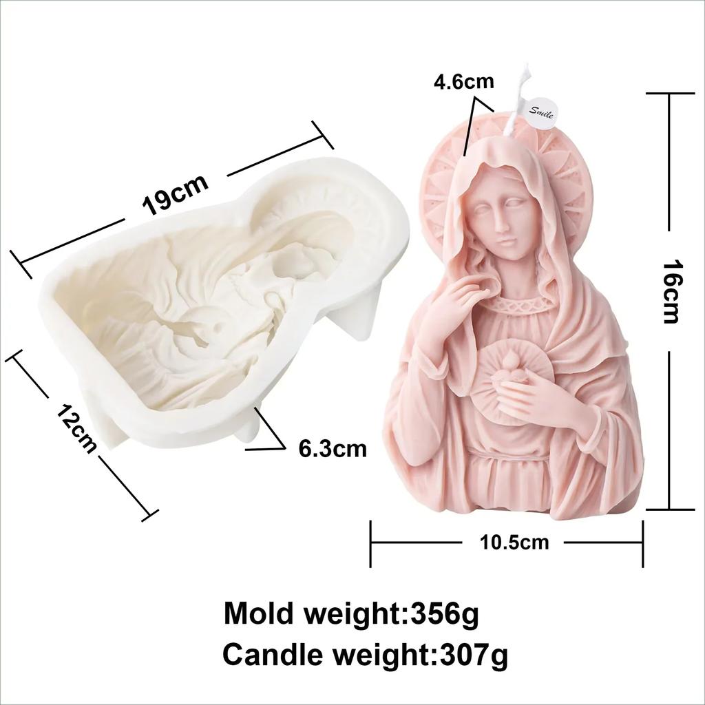 Gebet Jesus Relief Zylinderkerze Silikonform Blume Jesus Statue Relief Harzform Jesus Skulptur Beton Gipsformen