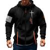 Herren Sport Casual Hoodie Hoodie Cardigan Reißverschluss Multi-Pocket Hoodie Mantel