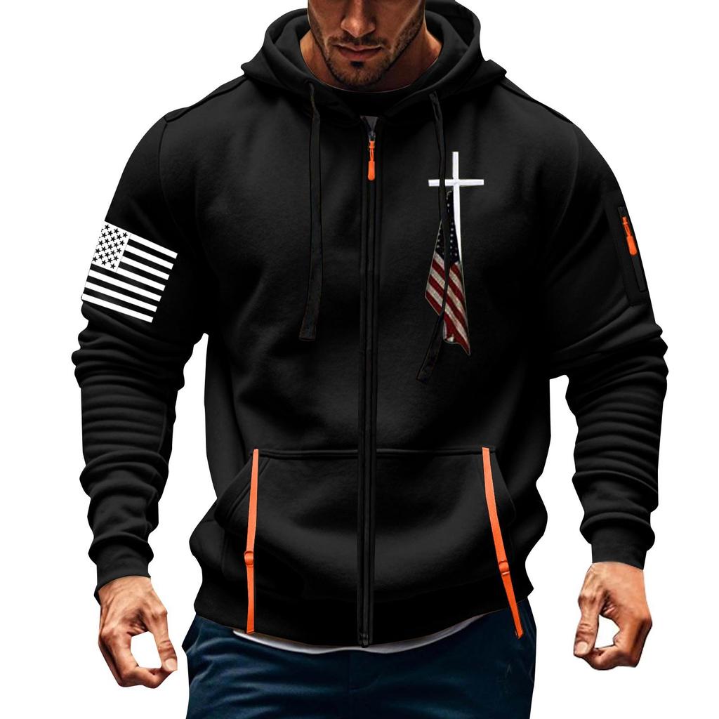 Herren Sport Casual Hoodie Hoodie Cardigan Reißverschluss Multi-Pocket Hoodie Mantel