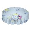 Waterproof Round Tablecloth Flower Bird Leaf Design For Wedding Party Dining Table Cover Decoration