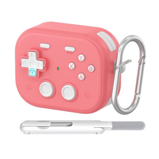 TPU Protective Case with Keychain for Airpods Funny Handheld Game Design Hard Shell Cover with Safety Lock Design for Men Boys