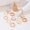 13-piece Set of Ladies' Rings - Simple Virgin Mary Pattern Joint Rings - Small Flowers and Leaves - 13-piece Set of Ring Finger Rings