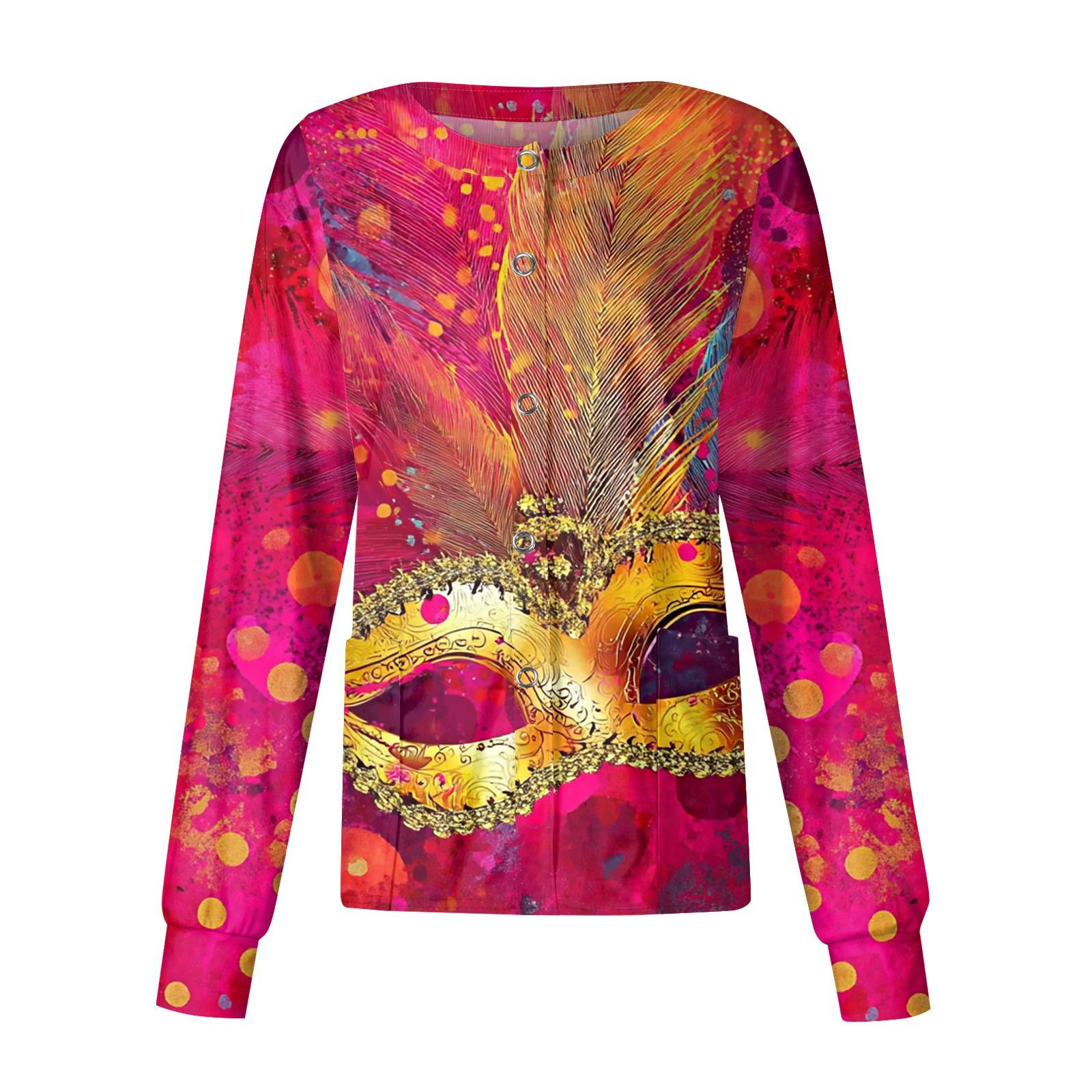 

Women s Casual Long-sleeved Single-breasted Printed Protective Clothing Cardigan Top XXL