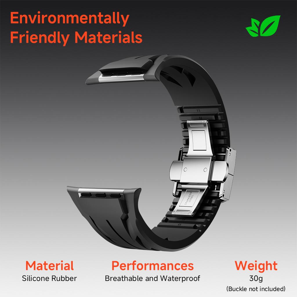 Ultra Silicone Cut To Size Band for Apple Watch 46mm 45 44mm Premium Bracelet for Iwatch Ultra3 49mm Series 11 10 9 8 7 Se 6 5 4