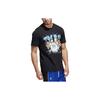 Men's Alphabet Basketball Printing Round Neck Pullover Sports Short Sleeve Maddie Black T-Shirt HN0818