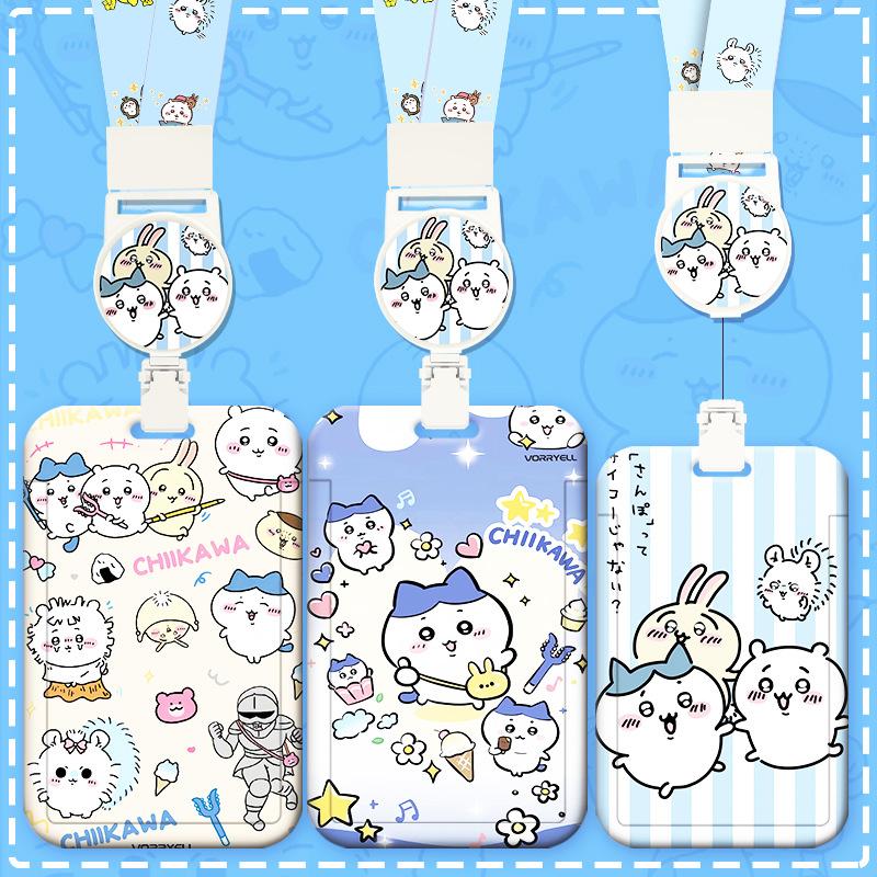 Chiikawa Cute Ins Style Lanyard Card Student Usagi Hachiware Cute Card Bus Card Holder Certificate Lanyard Cartoon Keychain Gift