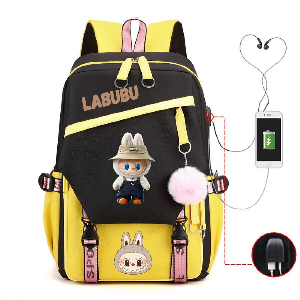 New Printed Junior High School Students Schoolbag Large-capacity Spine Backpack