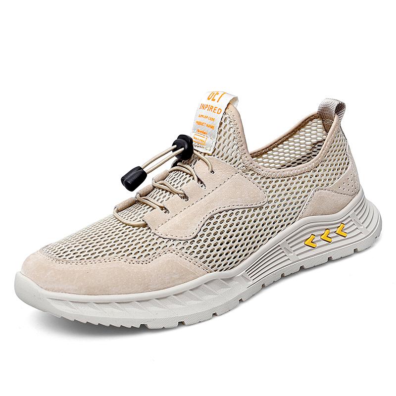 Summer Mesh Men Sneakers Elastic Band Casual Loafers Shoes For Men Sport Footwear Plus Size 38-46 Breathable Man Shoes