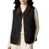 Women's 2025 Collarless Cotton Vest - Autumn/Winter Large Size Round Neck Waistcoat