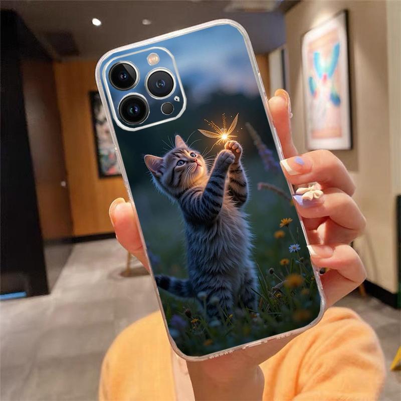 Flower Cats Phone Case For Iphone 17ProMax 17 Pro Air 16 15 14 13 Pro Max 16 15 14 13 Pro 15Plus