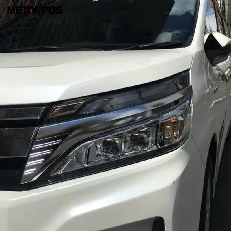Head Light Lamp Eyelid Eyebrow For Toyota Noah Voxy R80 Mid Facelift 2017-   Chrome Headlamp Strip Car Accessories