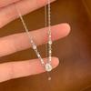 Starry Diamond Teardrop Necklace: Women's Luxe Niche Design with Versatile High-End Clavicle Chain.