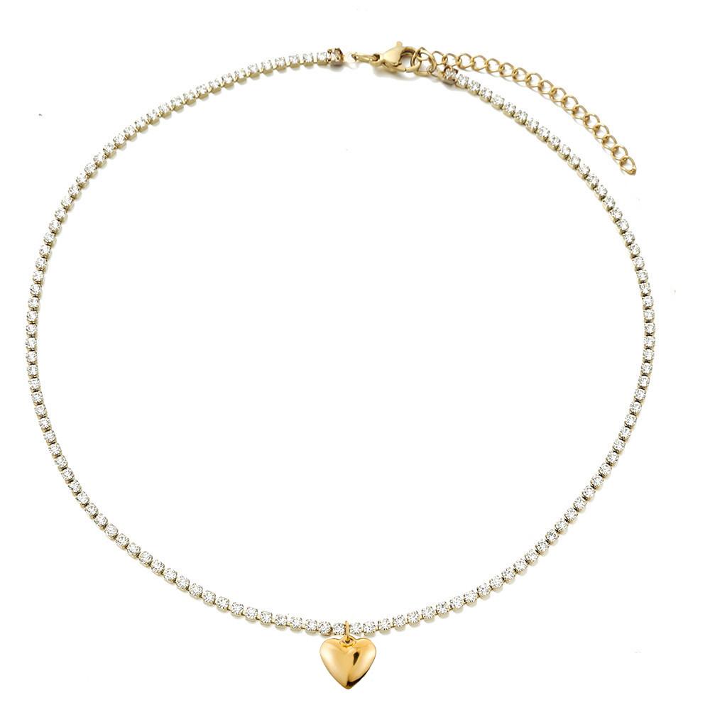 2mm Tennis Chain Necklaces Female Silver Gold Color Stainless Steel Iced Out Neck Chain For Women Fashion Jewelry Chocker 2025
