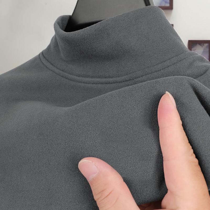 Men's German Fleece Double-Sided Warm Turtleneck Shirt - Versatile Long-Sleeved Top for Autumn and Winter