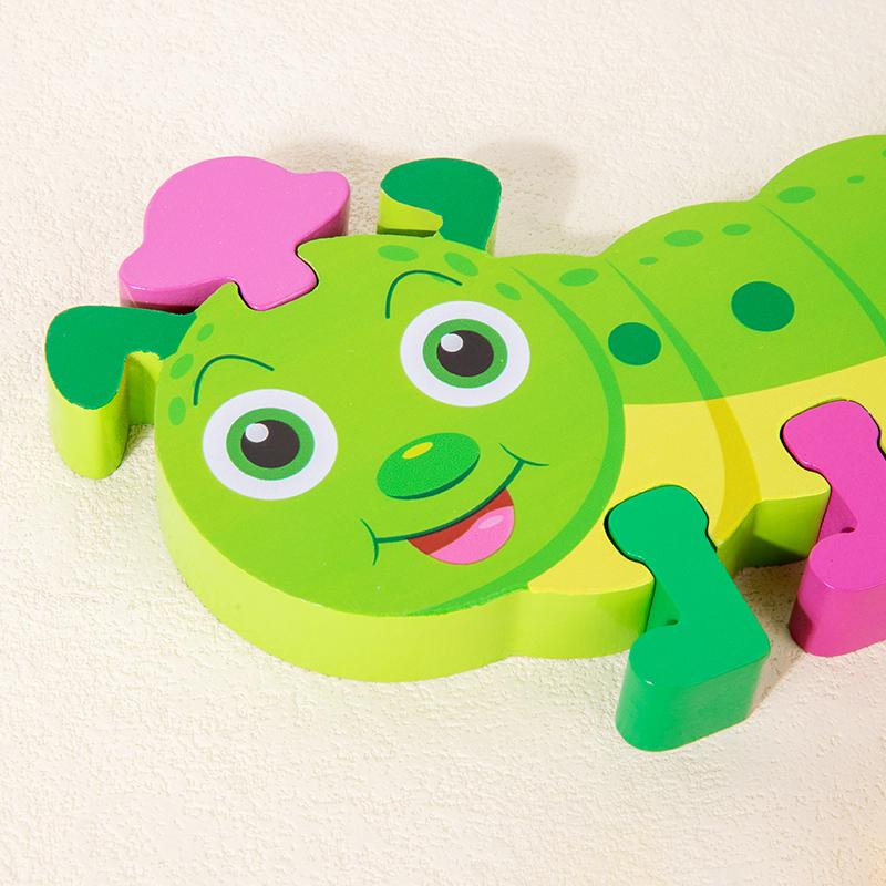 Wooden Caterpillar Montessori Creative Toy Color Matching Game Kid Fine Motor Skills Educational Toy Hand Eye Coordination Gifts