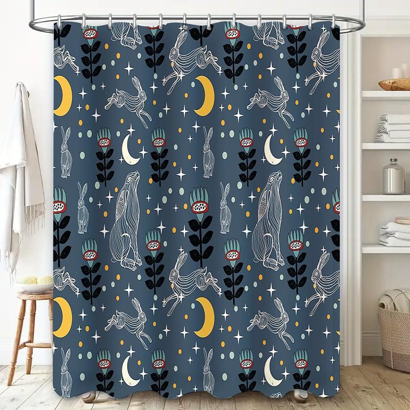 Unframed Boho Forest Shower Curtain Woodland Animal Deer Nature Bathroom Decor Vintage Tapestry Backdrop Hippie Aesthetic Home T