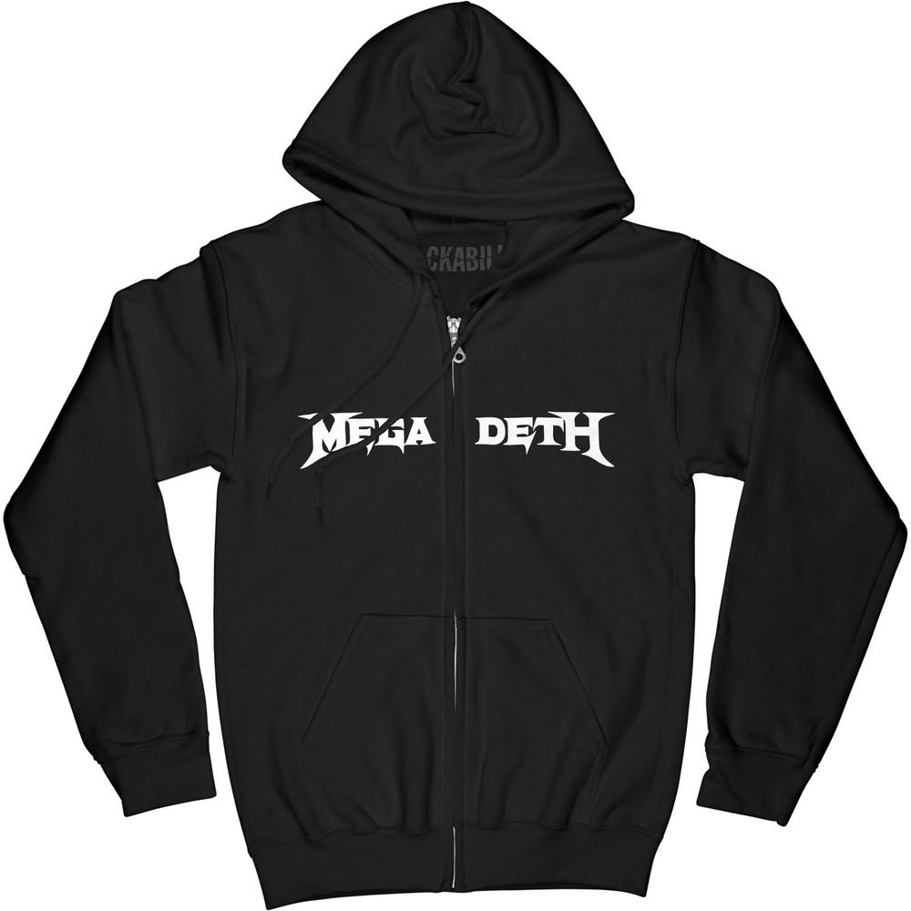 Megadeth White Logo (Discontinued And Almost Gone) Zippered Hooded Unisex T-Shirt M