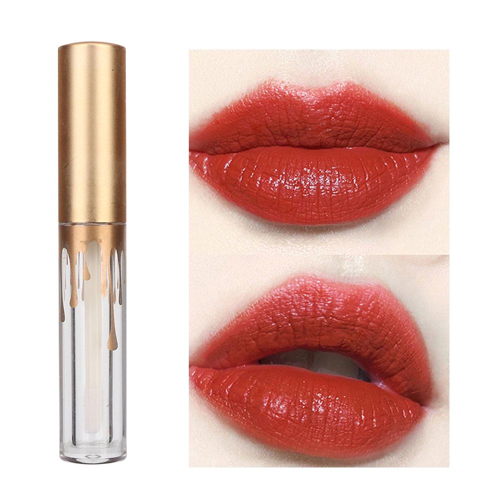 10pcs Empty Lip Gloss Tube DIY Lipstick Bottle Container Makeup Tool (2.5ml Pc Matte Gold Cap)