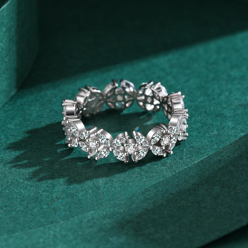 Tancise Classic 925 Sterling Silver Zircon Ring Ladies Jewelry Wedding Promise Party Gift