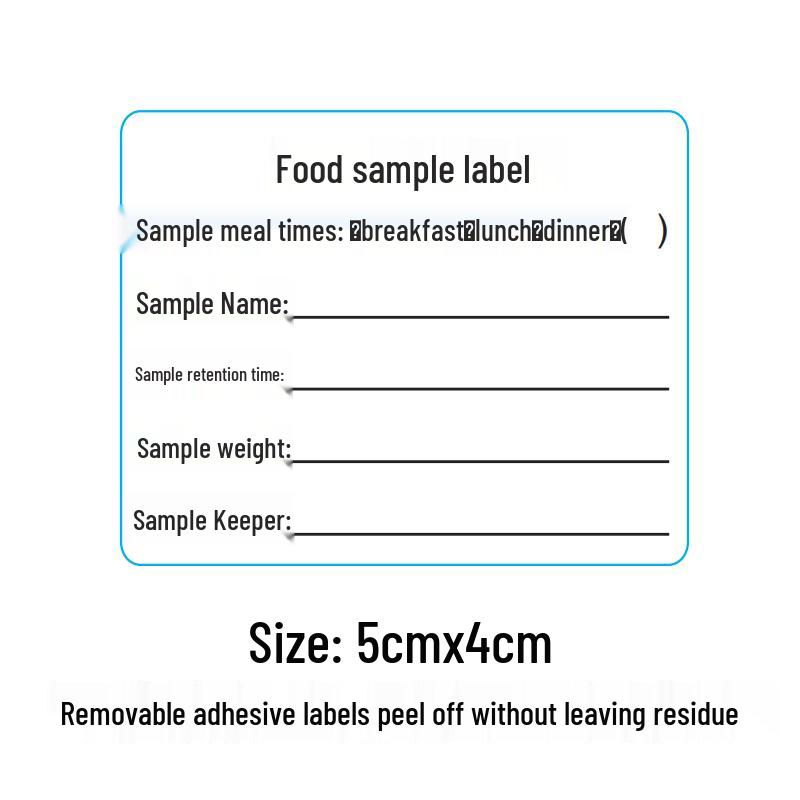 Self-Adhesive Food Sample Retention Label for School Canteens