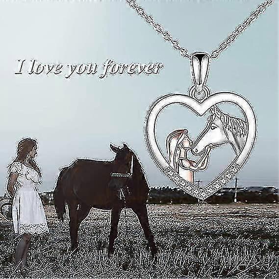 Girl And Horse Necklace For Girls Sterling Silver Horse Jewellery Horse Gifts For Women 18quot;