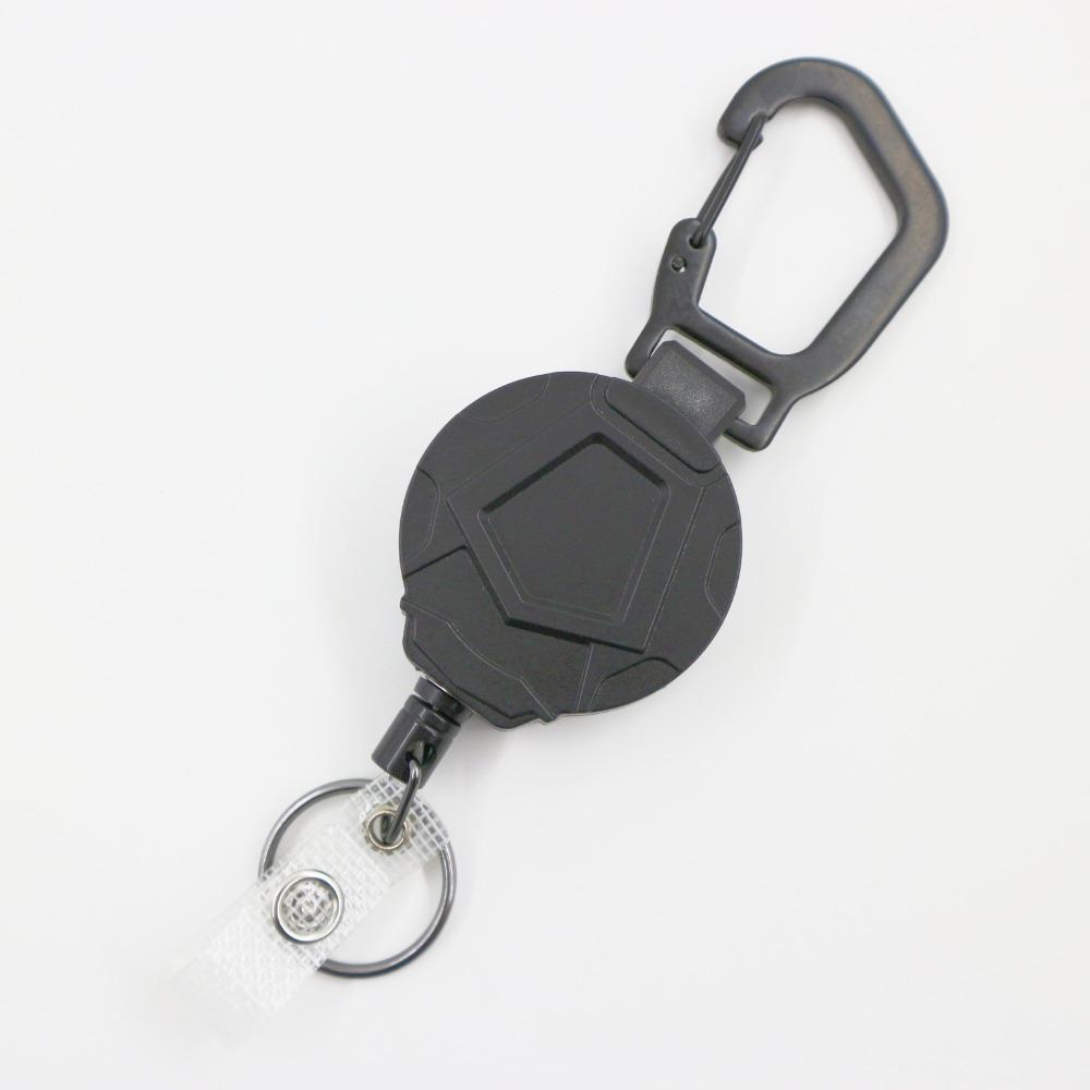 

31.5” Steel Retractable Cord Carabiner Badge Holder Anti Theft Telescopic Keychain