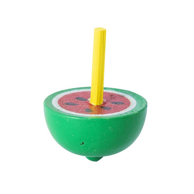 Colorful Wooden Fruit Spinning Top - Traditional Cartoon Toy for Children's Kindergarten