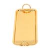 Rectangular Tea Cup Tray Gold Fruit Food Storage Tray with Circle Handle for Wedding Party