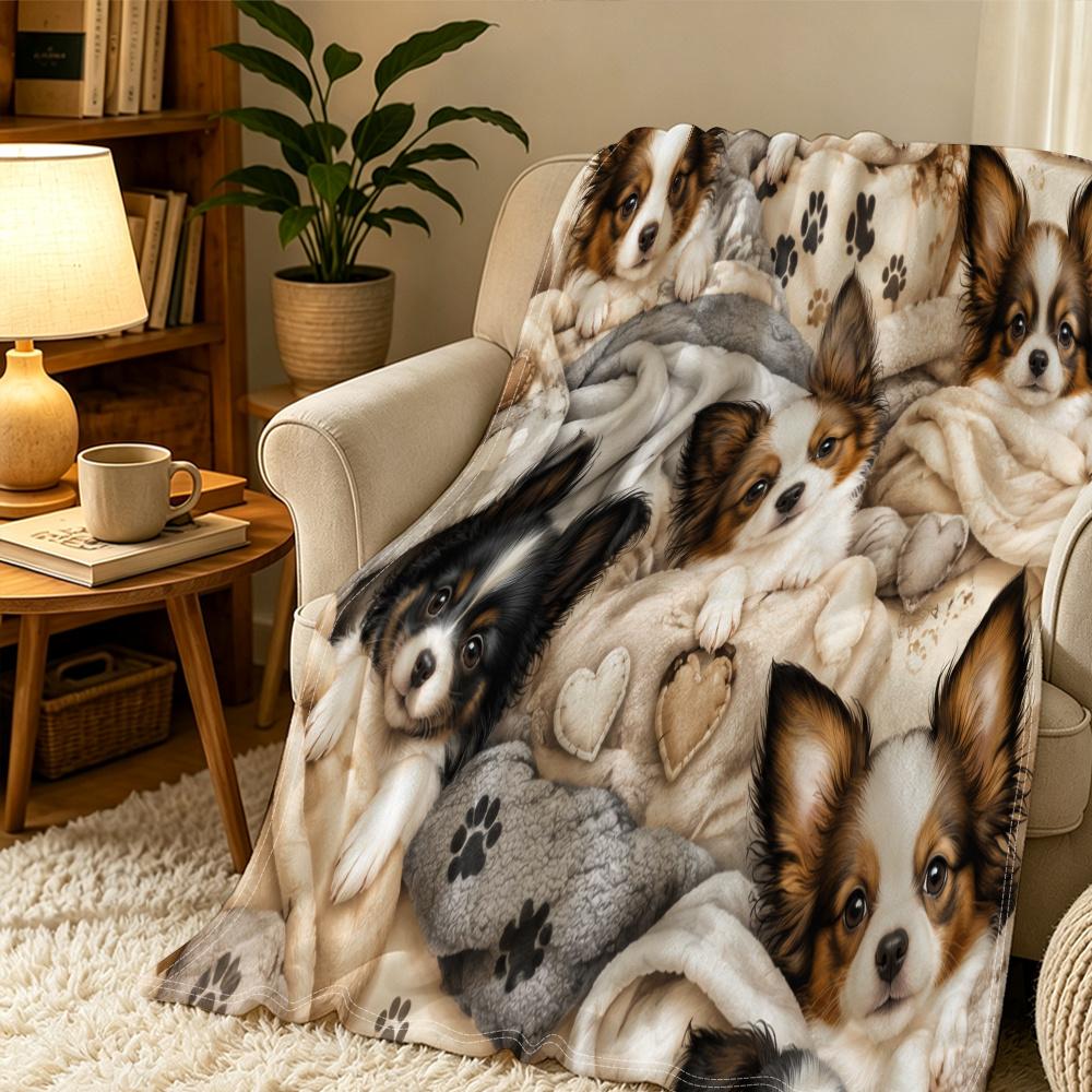 A Cute and Fun Animal-themed 2D Flat-print Flannel Blanket, Soft and Warm, Durable and Comfortable, a Perfect Gift for Family During Christmas or Vale