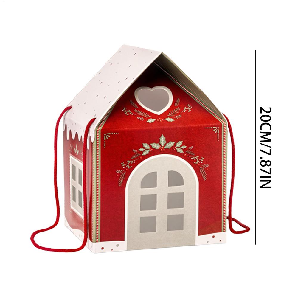 Christmas Cottage Gift Box 3D Pop-up Christmas House Paper Snack Container Holiday Candy Wrapping Box For Chocolate Fruits