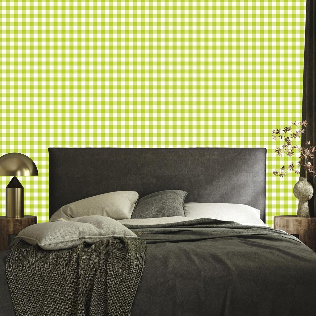 Wallpaper Fabric Pattern Cream, Lime and Yellow for Living Room and Bedroom 50x1000