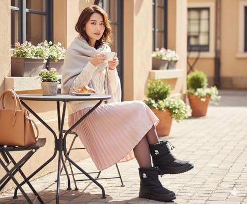 Highly water-repellent, waterproof, non-slip, and warm snow boots for rain, snow, and more. Lightweight, women's size 95022700, black, size 23.5cm, 3E