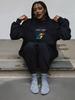 Autumn Heavyweight Women's Hoodie - Casual Loose Fit, Trendy Hot Stamping, Medium-High Collar, Long Sleeve - European/American Style