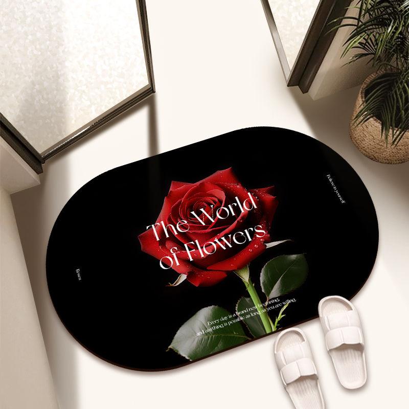 Bathroom soft diatom mud absorbent mat bathroom bathroom floor mat black dirt-resistant shower room anti-drop mat