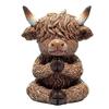 Yousheng Yoga Hochlandrind Figur, Meditierendes Hochlandrind Statue, Harz Zen Yoga Pose Schottisches Rind Dekoration für Meditation Home Office