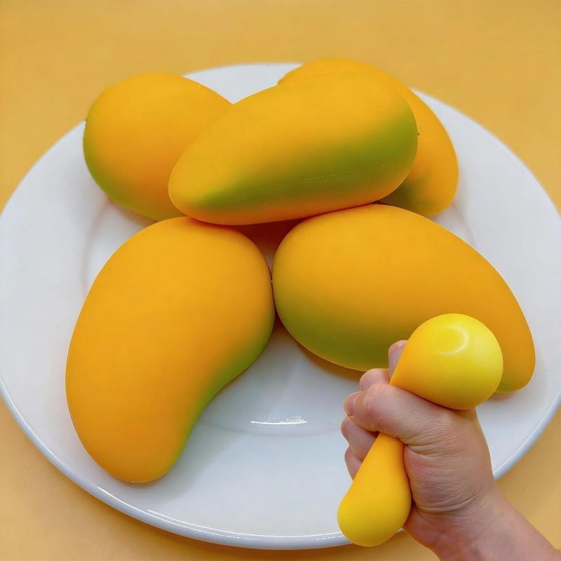 Mango Squishies - Simulation Stretchy Mango Stress Balls, Slow Rising Fruit Sensory Toys Ideal For Sensory Play And Relaxation