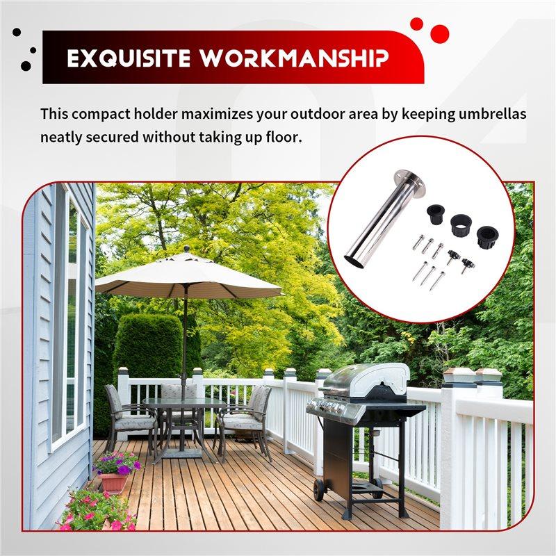 B97A-Patio Umbrella Holder Base Umbrella Holder Metal Clamp Metal Clamp Parasol Stand For Park Courtyard Fence Garden