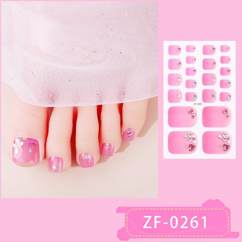 New Toe Nail Stickers 3D Manicure Stickers Toenail Bronzing Imitation Diamond Girl Cute Nail Polish Film Manicure Stickers